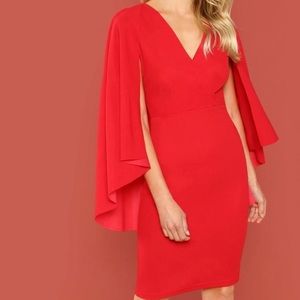 Shein Red Cape Dress